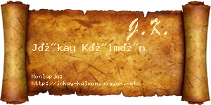 Jókay Kálmán névjegykártya